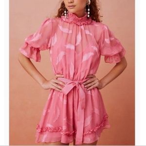 Keepsake the label painter pink playsuit romper 7715